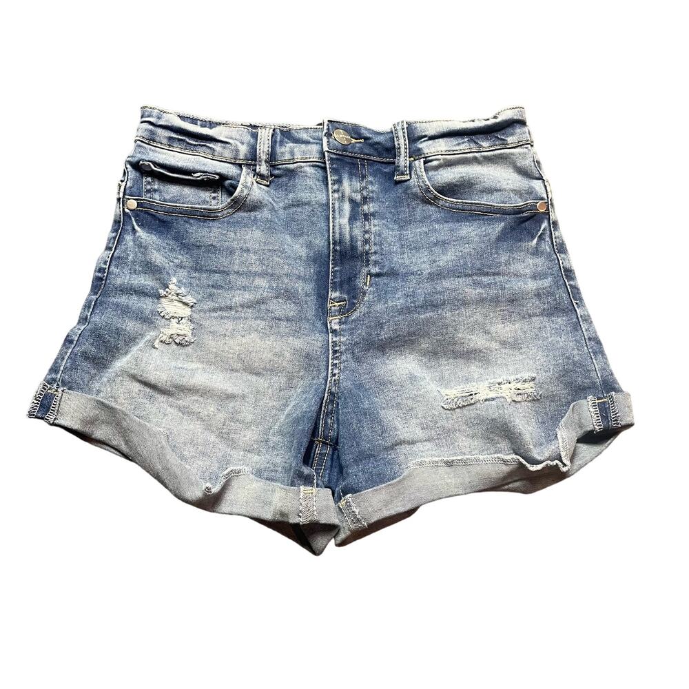 Kendall &‎ Kylie Distressed Blue Denim  Icon Shorts Teens Junior's Size 7/28